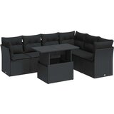 vidaXL 7-dijelni set vrtnih sofa od poliratana s jastucima crni | shoptok.hr