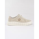 Shelvt Light beige suede leather platform shoes | Eponuda.ba