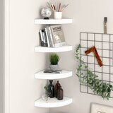 vidaXL Plutajuće kutne police 4 kom bijele 25 x 25 x 3,8 cm MDF Cijene