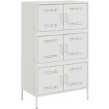 Maison Chic Visoka omara - Komoda - Predalnik bela 68x39x113 cm jeklo, (21717480) Cene