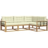  Set vanjskih sofa 3 kom. Bijela i krem Poliester | shoptok.hr