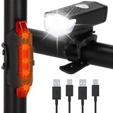 springos Komplet sprednjih in zadnjih luči za kolo, 2 kosi, z USB priključkom., (21629632) | Shoptok.si