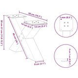  Noge za klub stolić u obliku slova X 2 kom bijele 50 x (30-31) cm čelik - Bijela 50 x (30-31) cm (80 mm) 2 1 | shoptok.hr