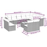 vidaXL 13-dijelni set vrtnih sofa s jastucima smeđi od poliratana | shoptok.hr