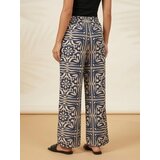 Sinsay Wide leg hlače s viskozom s geometrijskim uzorkom | shoptok.hr