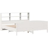  Knjižna postelja brez vzmetnice bela 200x200 cm trdna borovina, (21608193) | Shoptok.si