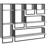  The Living Store Komplet stenskih polic s prečkami 6-delni siva sonoma inž. les - Komplet Stenskih Polic, (21444239) | Shoptok.si