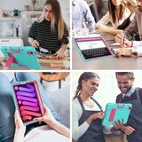NIKCORP Ovitek za iPad Mini 6 8.3 robusten s stojalom in prostorom za pisalo, trpežna zaščita pred udarci, silikon, mint barve, (5000139054) | Shoptok.si