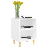  Noćni ormarići s drvenim nogama 2 kom bijeli 40 x 30 x 50 cm | Eponuda.ba