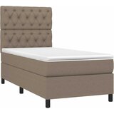  box spring s madracem LED smeđesivi 80 x 200 cm tkanina | shoptok.hr