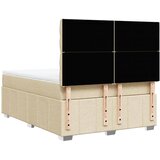  Krevet s oprugama i madracem krem 140 x 190 cm od tkanine | shoptok.hr
