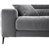 Pure Home Lifestyle SEDEŽNA GARNITURA, rebrasti žamet temno siva | Shoptok.si