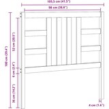  Uzglavlje za krevet sivo 106 x 4 x 100 cm od masivne borovine | shoptok.hr