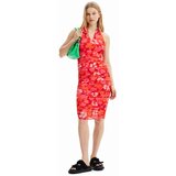 Desigual Haljina boja: crvena, midi, uska | shoptok.hr
