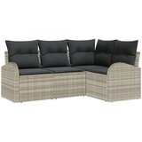  4-dijelni set vrtne sofe s jastučićima svjetlosiva poli ratan 2-sjedna vrtna sofa s pohranom i jastučićima svjetlosiva poli rat | shoptok.hr