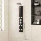 PANEL za tuširanje od stakla 18 x 45,5 x 130 cm crni | shoptok.hr
