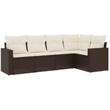  5-dijelni set vrtnih sofa s jastucima poliratan smeđi | shoptok.hr