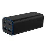 USB punjač 2xType-C + 2xUSB-A 4-port 100 W GaN USB PowerDelivery fast charger, black, GEMBIRD, TA-UC-2A2C-PD100-01-BK