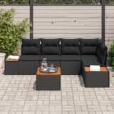 vidaXL set vrtnih kauča s jastučićima crni poli ratan akacija | shoptok.hr
