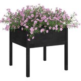 vidaXL vrtne sadilice 2 kom crne 70 x 70 x 70 cm od masivne borovine | shoptok.hr