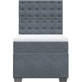 Box spring krevet s madracem tamnosivi 100x200 cm baršunasti | shoptok.hr