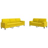 vidaXL 2-dijelni set sofa s jastucima žuti baršunasti | shoptok.hr