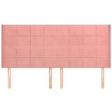  Uzglavlje s ušima ružičasto 203x16x118/128 cm baršunasto | shoptok.hr