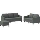 vidaXL Sedežna garnitura z blazinami 3-delna temno sivo blago, (20925157) | Shoptok.si