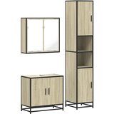 Maison Chic Kopalniški sestavi - Kopalniška garnitura 3-delna sonoma hrast inženirski les, (21788198) | Shoptok.si