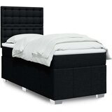 vidaXL Box spring postelja z vzmetnico črn 90x190 cm blago | Shoptok.si