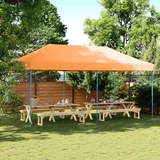 vidaXL Zložljivi pop-up šotor za zabave oranžna 580x292x315 m