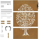  Vrtna vrata 85 x 150 cm od čelika COR-TEN s uzorkom stabla | shoptok.hr
