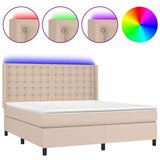  Box spring postelja z vzmetnico LED kapučino 160x200 cm, (20896453) | Shoptok.si