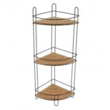  Polica ugaona trostruka 61,5x27x20 cm mdf/bambus crna Cene