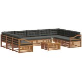  Set vanjskih sofa 10 kom. Prirodna i antracit | shoptok.hr
