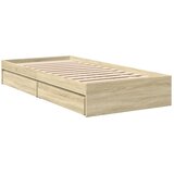  Okvir za krevet s uzglavljem boja hrasta 100x200 cm drveni | Eponuda.com
