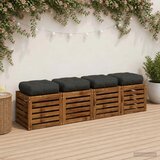  Jastučići za sjedalo od 4 dijela VIANEN 4 kom. 100% poliester - Antracit 50 x 50 x 12 cm 4 | shoptok.hr