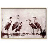  Slika - Herons painted with ink 120x80 U prirodnom drvenom okviru | shoptok.hr