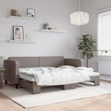  Izvlečna dnevna postelja temno taupe 80x200 cm blago, (20937904) Cene