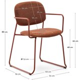 Kave Home Kovinski jedilni stol z nasloni za roke v barvi terakote Meli – | Shoptok.si