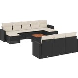  The Living Store Vrtna sedežna garnitura 11-delna z blazinami črn poli ratan - Vrtna Sedežna Garniture, (21455437) | Shoptok.si