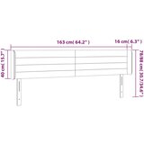  Uzglavlje s ušima svjetlosivo 163x16x78/88 cm baršunasto | shoptok.hr