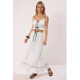 Trendyol ženski komplet bluza i suknja Tbess25Au00110, beli Cene