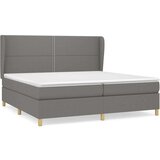  Box spring postelja z vzmetnico temno siva 200x200 cm blago, (20725486) | Shoptok.si