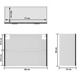 Viseći stakleni ormarić crni 80 x 31 x 60 cm konstruirano drvo | shoptok.hr