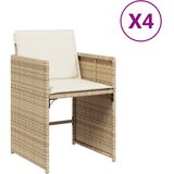 Maison Chic Vrtni stoli - Stol za vrt z blazinami 4 kosi bež poli ratan JS2212, (21876772) Cene