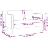  Dvosjed kauč sivozelena 109 cm samt tkanina | shoptok.hr