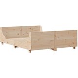vidaXL Posteljni okvir z vzglavjem 150x200 cm trdna borovina, (21273530) | Shoptok.si