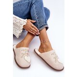 Boto Women's Classic Slip-On Fleece Lined Beige Slippers Mabira | Shoptok.si