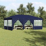 vidaXL zabavni šotor z 10 stranskimi stenami modre barve 6x4 m pe Cene